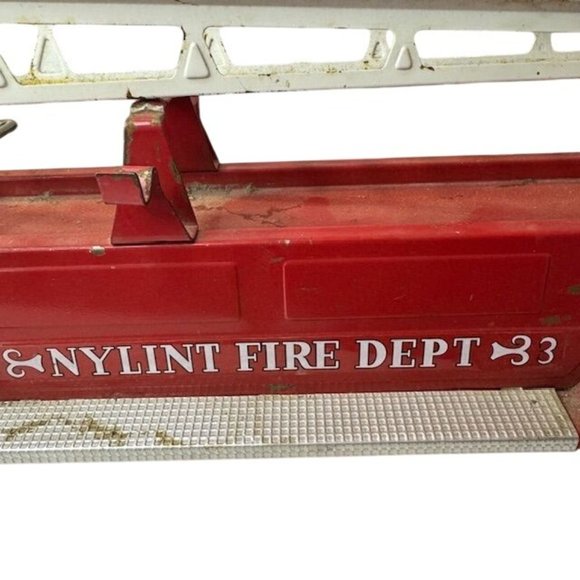 Vintage Nylint Fire Dept. #3 Red Metal Ladder Truck Collectible Toy - Picture 2 of 11